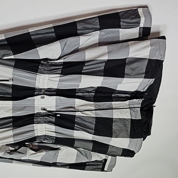 Happymum large black and white plaid zip up hooded maternity jacket - Picture 3 of 6